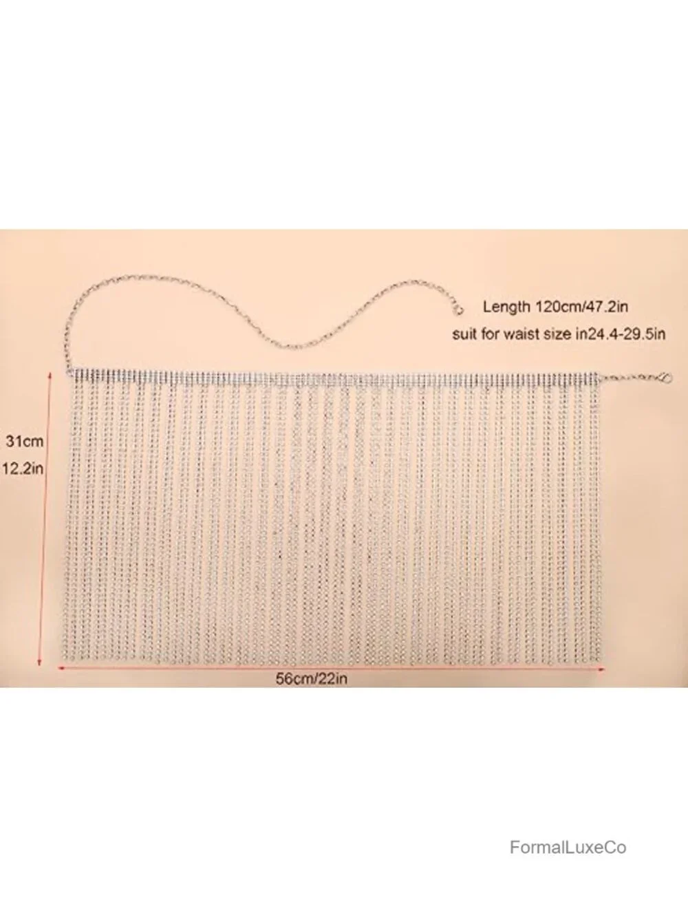 Rhinestone Fringe Waist Chain Belt for Dresses Jeans Skirts